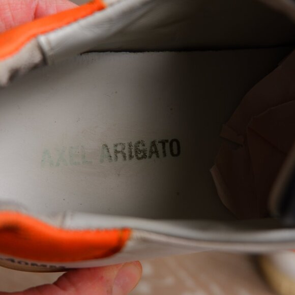 Axel Arigato White/Orange Leather Sneakers Size 8 US Mens - Picture 14 of 16